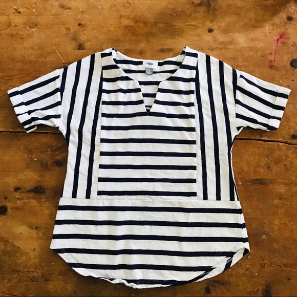 Old Navy Tops - OLD NAVY nautical stripe knit top shirt S cotton